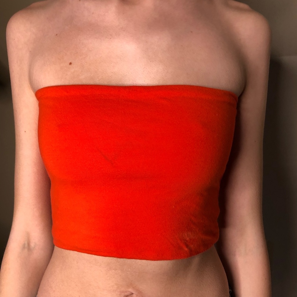 Topshop Orange Tube Top